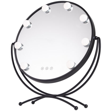 Espejo Iluminado Maquillaje LED 4200ºK 41x47,5Cm Regulable Negro 40.000H  [SUN-ESLED-03-B]