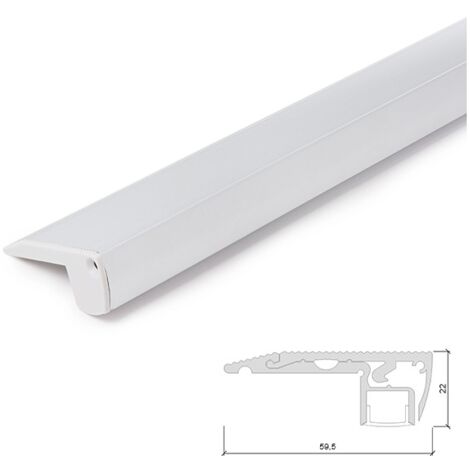 Perfíl Aluminio para Tira LED Iluminación Escaleras - Difusor Opal x 1M