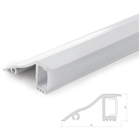 Perfíl Aluminio para Tira LED Instalación Esquinas - Difusor Opal x 2M