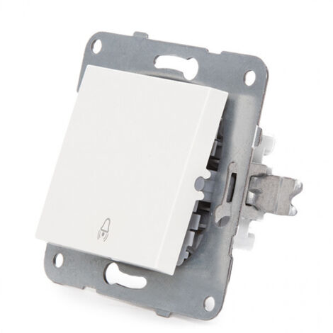 Pulsador Panasonic Karre10A 250V Bastidor Metálico con Garras/ Tecla Blanca