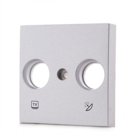 Tapa Frontal Panasonic Novella - R-Tv-Sat, Color Plata (Compatible Mecanismo Karre)