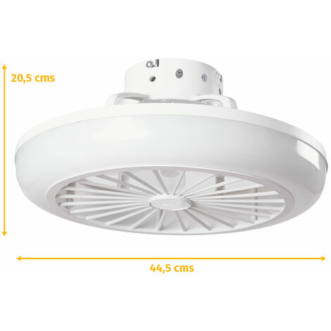 Ventilador de Techo 36W 1800Lm Iluminación LED CCT Variable Control Remoto 50.000H - Blanco [HO-LEDFAN-13-W] (HO-LEDFAN-13-W)