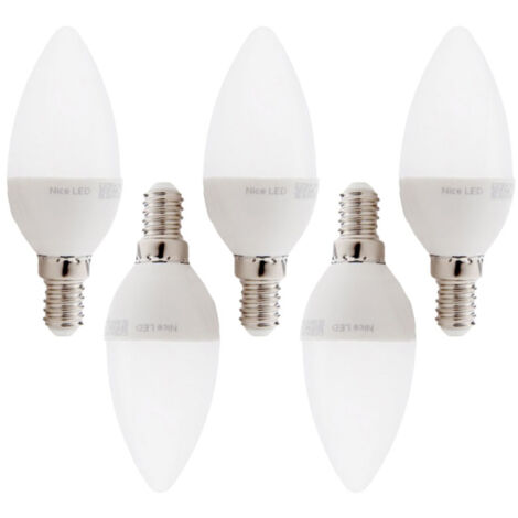 Pack 5 Ampoules LED E14 7W 486Lm 3000ºK 40.000H [HO-C37-E14-7W-RC-WW-PK5-AP]