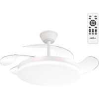 Ventilador de Techo LED 59W 6980LM CCT (Tonalidad Luz Regulable) DC Ultra Silencioso con Mando a Distancia y Palas Retráctiles V
