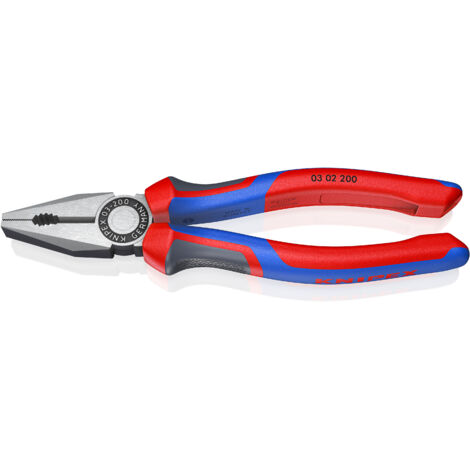 KNIPEX 03 02 200 Pinza universale con manici comfort atramentata nera 200 mm