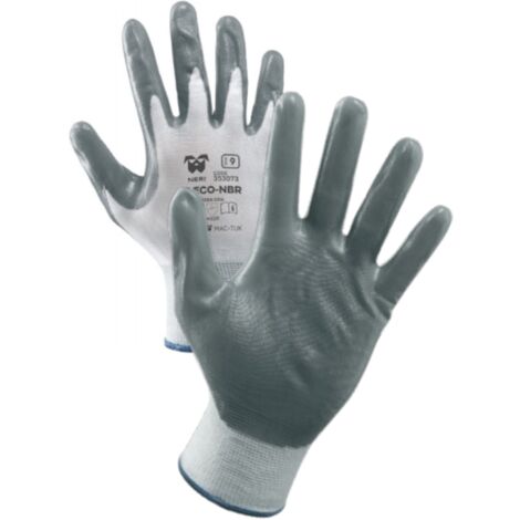 2 paia guanto guanti nitrile tg 8 grigio cotone plastica protezione lavoro