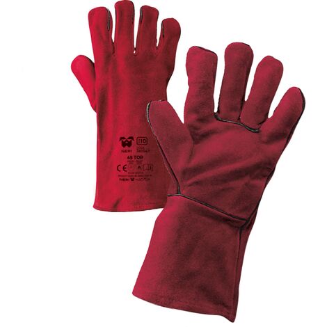 Guanti antinfortunistici per saldatura Neri 45 Top  - 10 (XL) - Rosso (1/3)