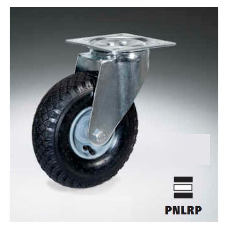 RUOTA NUCLEO IN PLASTICA NERO COPERTURA CAMERA D'ARIA GOMME GIREVOLI FISSE FRENO (1/5)