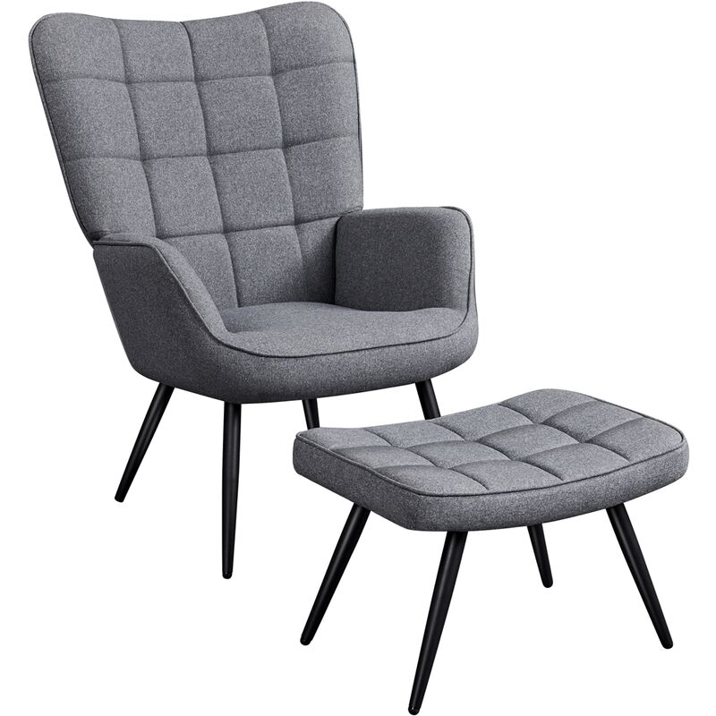 Fauteuil De Relaxation Avec Repose-pied, Fauteuil TV Avec Coussins 2 Poches De Rangement Support Jusqu A 120 Kg Canape 1