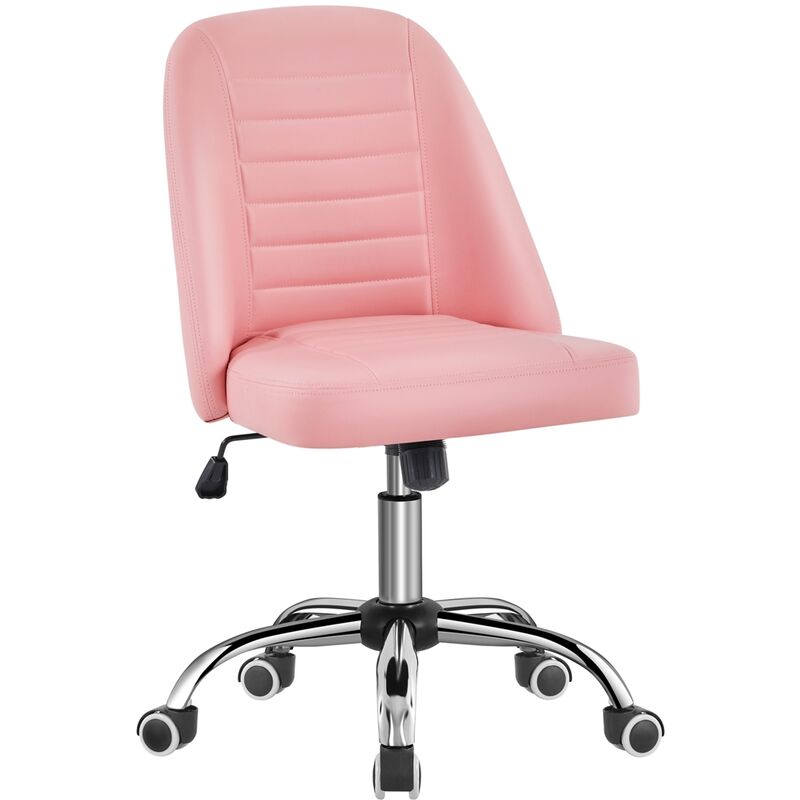 Yaheetech Chaise de Bureau à Hauteur réglable Charge Max 136 kg Chaise  Ergonomique de Bureau recouverte de Velours Rose