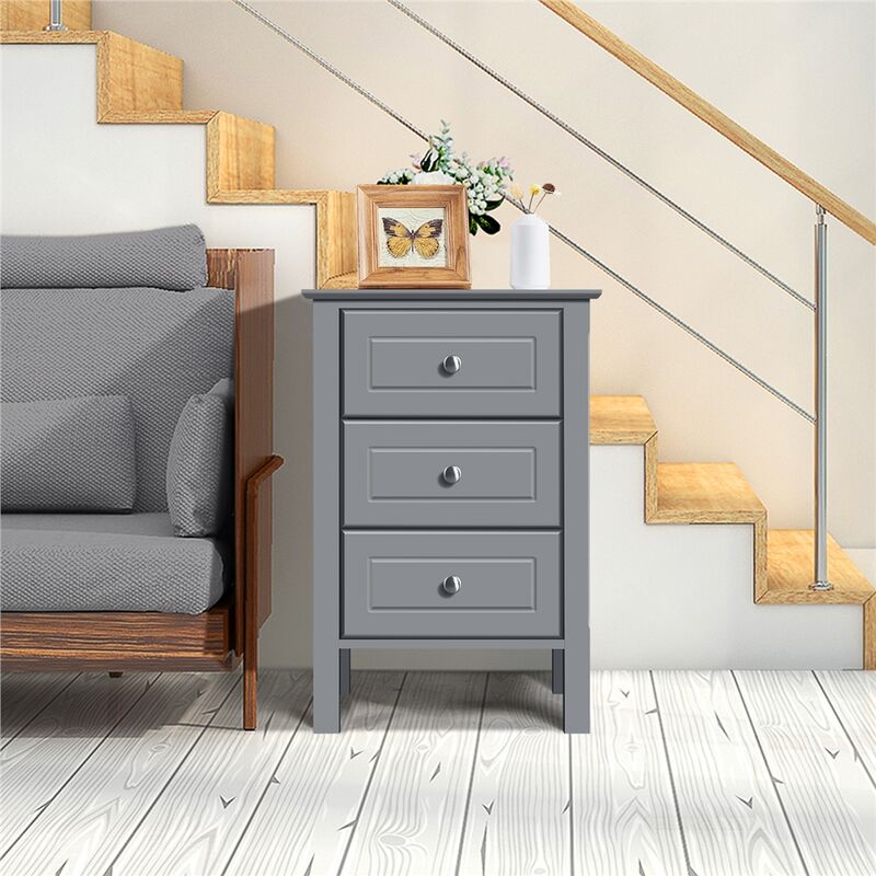 Yaheetech Table de Chevet Blanche, Table de Nuit en Bois pour Chambre à  Coucher, 40 × 30 × 70 cm, Petit Meuble Rangement Chambre Salon Blanc