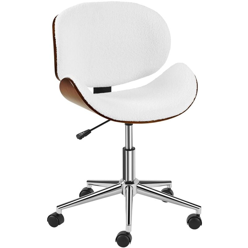 HOMCOM Chaise de bureau velours fauteuil bureau massant coussin lombaire  intégré hauteur réglable pivotante 360° gris clair