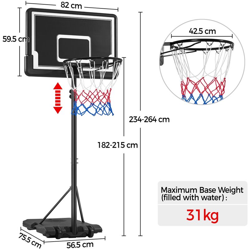 Support De Panier De Basket-ball, Support De Panier De Basket-ball Pour  Enfants Réglable Et Pratique, Léger Et Compact Pratique Pour L'intérieur Et  L'extérieur 