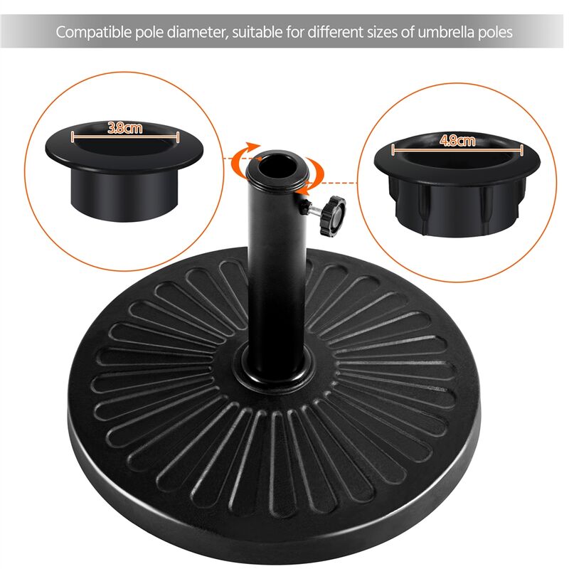 Pied De Parasol Yaheetech 10kg Résine - Bronze Ø44cm - Pour Terrasse Et Jardin - Stabilisation Parasol