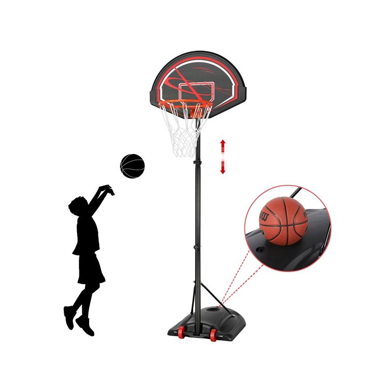 Yaheetech Panier de Basket Réglable en Hauteur, avec roulettes, Base de  Lestage Panneau et Arrière Solide, Extérieur/Intérieur, pour Enfants et  Jeunes