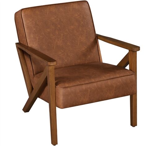 Yaheetech – Fauteuil relax en similicuir polyuréthane – Cadre en métal – Dimensions 67x78x79,5 cm – Capacité 136 kg – Confort optimal pour salon et bureau