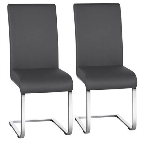 Yaheetech lot de 2 chaises de salle à manger en similicuir
