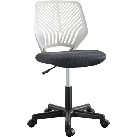 Yaheetech – Chaise de bureau ergonomique pivotante – Dossier en S pour soutien lombaire – Hauteur réglable 43-56cm – Charge max 136kg – Base nylon avec roulettes