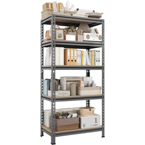Yaheetech Rayonnage Etagères de Rangement 150 x 70 x 30 cm Étagère Metallique Atelier/Garage/Cuisine Charge Lourde 130 kg par Niveau sans Boulons Gris Foncé
