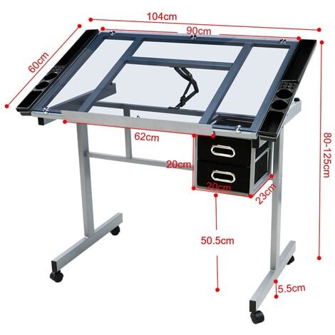 VidaXL Table à Dessin Inclinable 2 Tiroirs Et Tabouret - La Poste