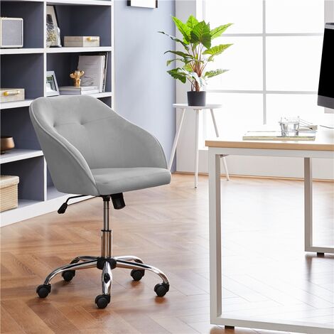 Chaise De Bureau Pivotante Yaheetech - Assise Réglable En Hauteur Et Inclinable - Brun Rustique - Neuf