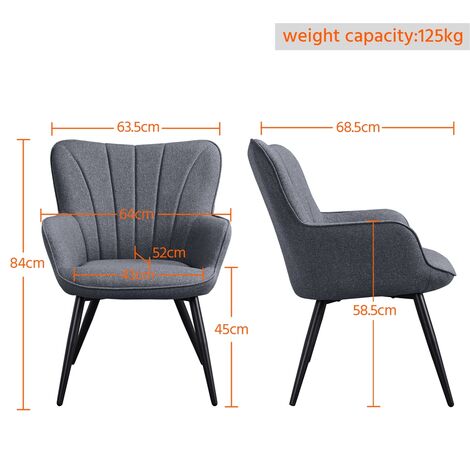 Fauteuil De Salle à Manger En Similicuir – Dossier Capitonné, Pieds Métal, Charge 120kg, Couleur Marron