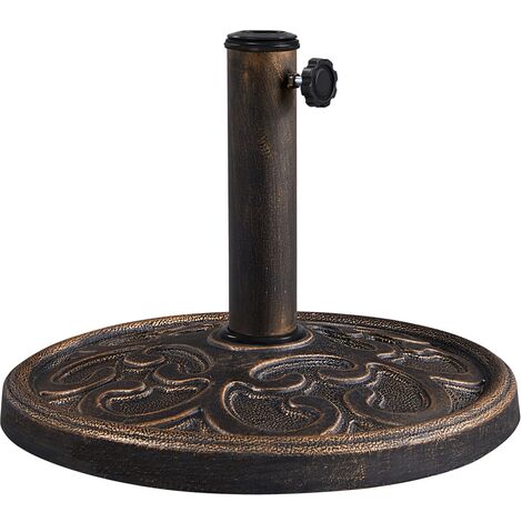 Yaheetech Pied de Parasol en Résine 10 kg Rond 44,5 cm de Diamètre Socle de Parasol Style Vintage Terrasse Piscine Patio Jardin Restaurant