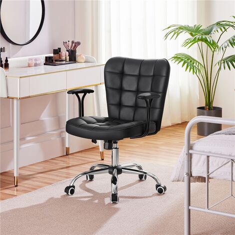 Yaheetech Chaise Bureau Fauteuil d'Ordinateur en Similicuir Hauteur Réglable avec Siège Dossier Rembourrés Accoudoirs Détachables à roulettes Pivotantes Marron