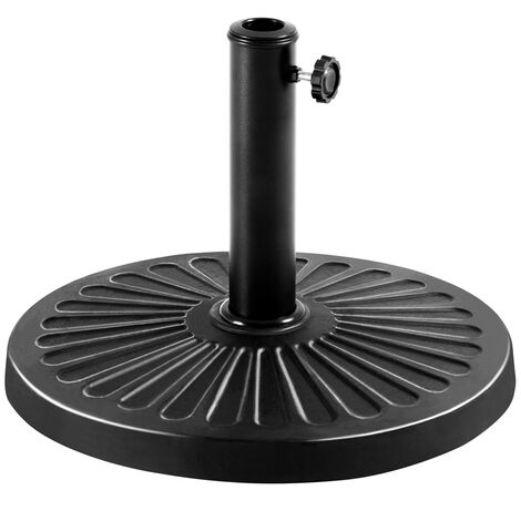 Yaheetech Pied de Parasol 10 kg en Résine Rond Ø44×32 cm Socle de Parasol Aspect Métallique Style Vintage pour Terrasse Piscine Patio Jardin Restaurant Noir