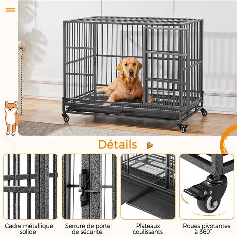 Yaheetech Cage pour Chien Intérieur Cage pour Animaux 106×68×85 cm Maison pour Chien Niche pour Animaux de Compagnie