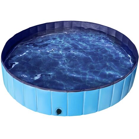 Yaheetech Piscine pour Chien Pliable XXL Piscine Baignoire Bassin de Baignade Portable Bain pour Chien/Chat Animal Extérieur Intérieur Antidérapant 160 x 30 cm/Bleu