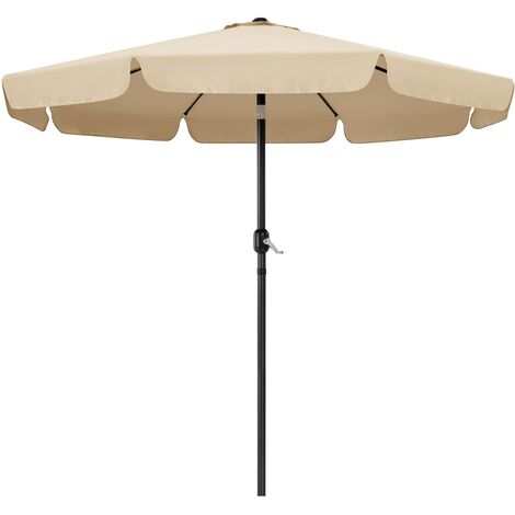 Yaheetech Parasol de Jardin Extérieur 268 cm Parasol Inclinable 8 Baleines Parasol Balcon avec Manivelle Protection Solaire Terrasse Jardin Plage Piscine Balcon Kaki