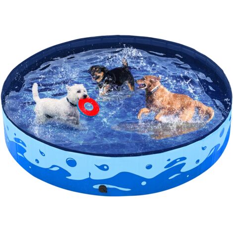 Yaheetech Piscine pour Chien Pliable Baignoire Bassin de Baignade Portable Bain pour Chien/Chat Animal Extérieur Antidérapant avec Patchs de réparation et Brosse