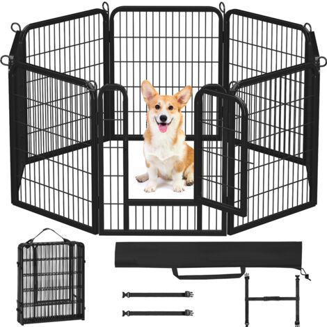 Yaheetech – Parc pour chien 8 panneaux modulables en métal – Hauteur 80 cm – Sac de rangement inclus – Pour chiens, lapins et canards