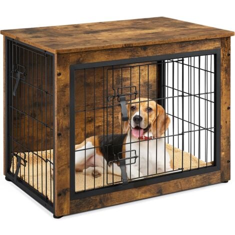 Yaheetech Cage pour Chien Intérieur Cage pour Animaux Maison pour Chien Niche en Bois pour Animaux de Compagnie 80.5×55.5×64 cm