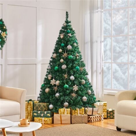 Yaheetech Sapin de Noël Artificiel 183 cm Arbre de Noël pour Décoration Fêtes de Noël avec Support en Métal 1000 Branches Matériau PVC