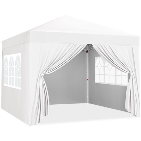 Yaheetech Tonnelle de Jardin 3x3m, Tente de Camping avec 4 Parois Latérales, Tente Pliante pour Jardin Fête Mariage Sport Blanc (1/5)