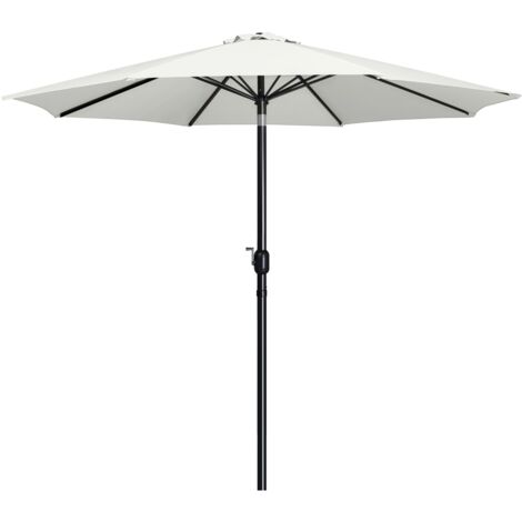 Yaheetech Parasol de Jardin Parasol Inclinable 230cm/270cm/300cm/327cm avec Cadre en Métal Protection Solaire pour Jardin Terrasse Patio Piscine Plage Balcon (Crème, 327 cm)
