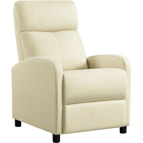 Yaheetech Fauteuil de Relaxation Chaise de Détente Siège de Canapé Fauteuil Relax/Chambre à Coucher/Home Cinéma Beige