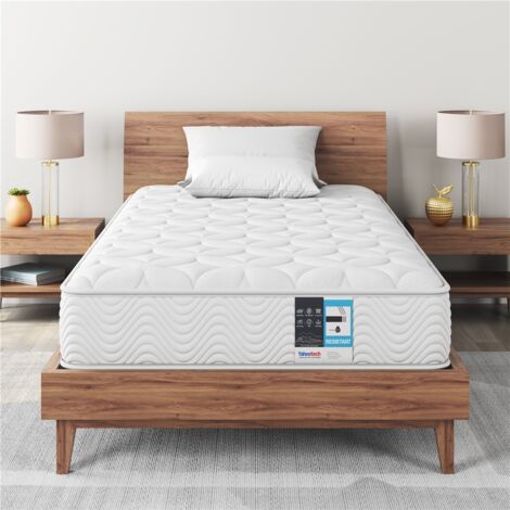 Yaheetech – Matelas mémoire de forme 90 × 200 cm – Ressorts ensachés – 23 cm H – Fermeté moyenne – Housse jacquard résistante – Confort optimal (1/5)
