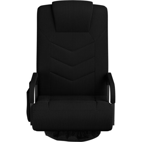 Yaheetech Chaise Gaming au Sol avec Dossier Pliable à 6 Positions Réglables et Support Lombaire, Fauteuil Gaming Pivotant à 360° avec Accoudoirs, Noir (1/5)