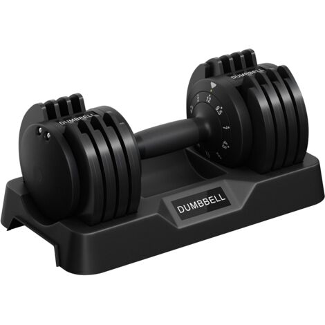 Yaheetech Haltère Réglable de Musculation Compact Haltère à Charge Variable pour Entraînement Fitness Gym à Domicile Bureau 12 kg Noir