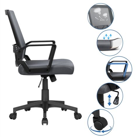 Yaheetech chaise de bureau ergonomique en maille inclinable