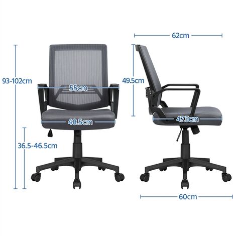 Yaheetech chaise de bureau ergonomique en maille inclinable