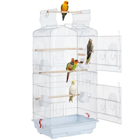 MINGYI Cage à Oiseaux avec Support, Cage Oiseau sur Pied, Volière Oiseaux  pour Perroquet/Perruche/Canari/Parakeet/Calopsitte élégante/Pinson