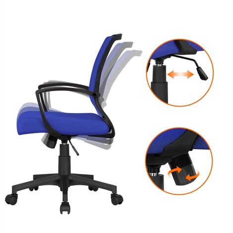 Yaheetech Chaise de Bureau à Roulettes Pivotante Fauteuil pour