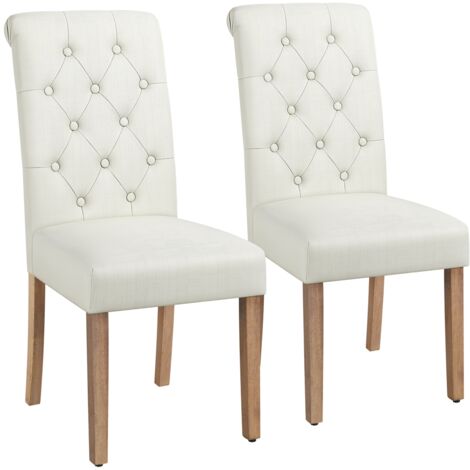 Yaheetech – Lot de 2 chaises de salle à manger en chêne et tissu – Dimensions 45,5 x 62 x 98,5 cm – Confort optimal pour restaurants et hôtels