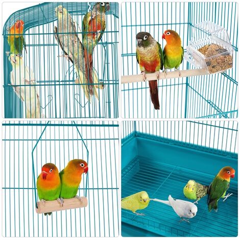 Cage Oiseau sur Pied Voliere Oiseaux Interieur Decorative 46 x 35 x 162.5  cm Toit Ouvert pour Perruche Calopsitte Canari avec [12] - Cdiscount  Animalerie