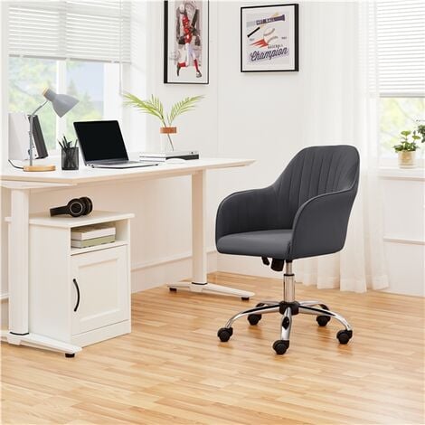 Chaise de bureau chaise d'ordinateur rotative à 360° en velours avec  hauteur d'assise réglable rose - Conforama