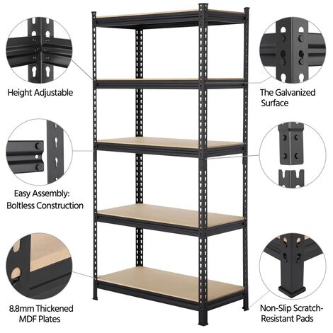 Yaheetech Étagère Garage Étagère de Rangement à 5 Niveaux pour